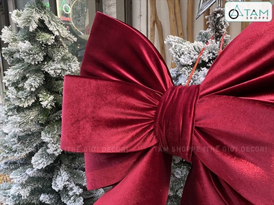 Nơ đỏ vải nhung xịn 4 cánh đuôi cá cỡ lớn [Đứng form] PK-NO-14